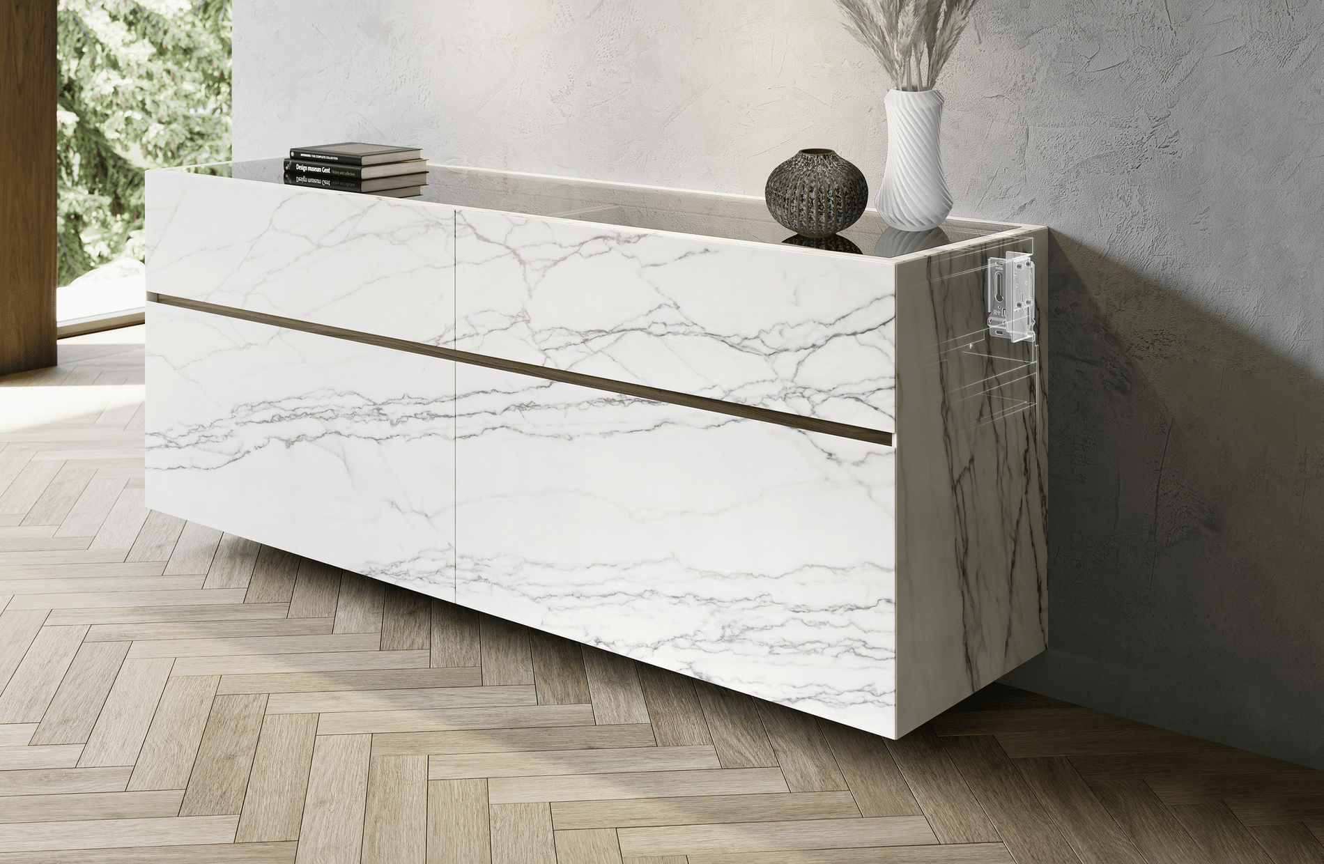 Supersterke kastophanger voor zware kasten van Hettich 3